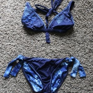 🍀Lucky Brand🍀 Navy Blue Tie-Die Bikini Set